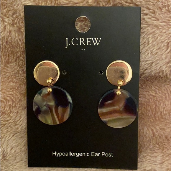 J. Crew Factory Jewelry - J Crew Resin Drop Disk Earrings